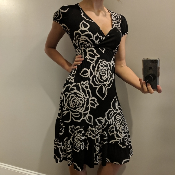 Black Floral Dress - Picture 1 of 4